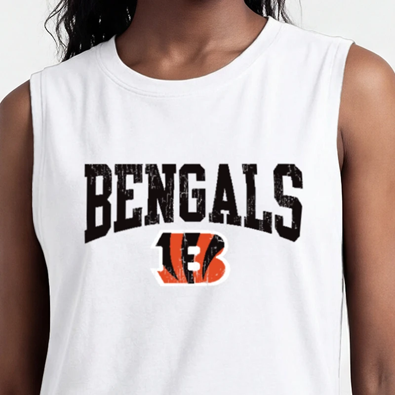 Women's Champion  White Cincinnati Bengals Muscle Tank Top