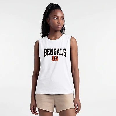 Women's Champion  White Cincinnati Bengals Muscle Tank Top