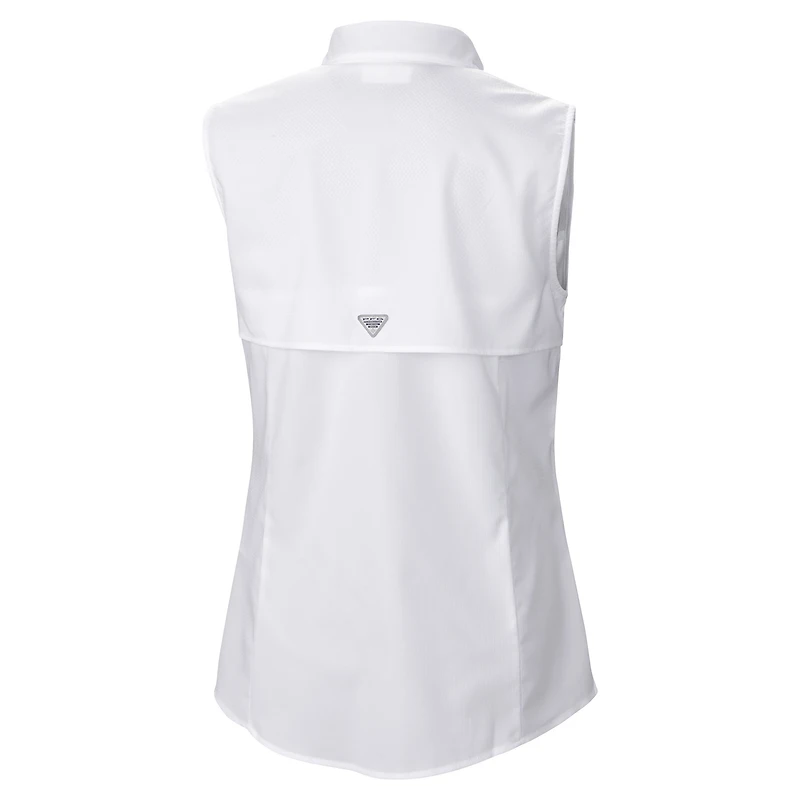 Women's Columbia  White Cincinnati Bengals PFG Tamiami Omni-Shade Sleeveless Button-Up Shirt