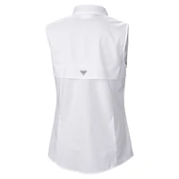 Women's Columbia  White Cincinnati Bengals PFG Tamiami Omni-Shade Sleeveless Button-Up Shirt