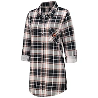 Chemise de nuit en tricot à carreaux Ashford Cincinnati Bengals noire Concepts Sport pour femme