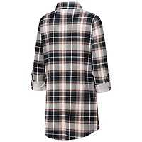 Chemise de nuit en tricot à carreaux Ashford Cincinnati Bengals noire Concepts Sport pour femme