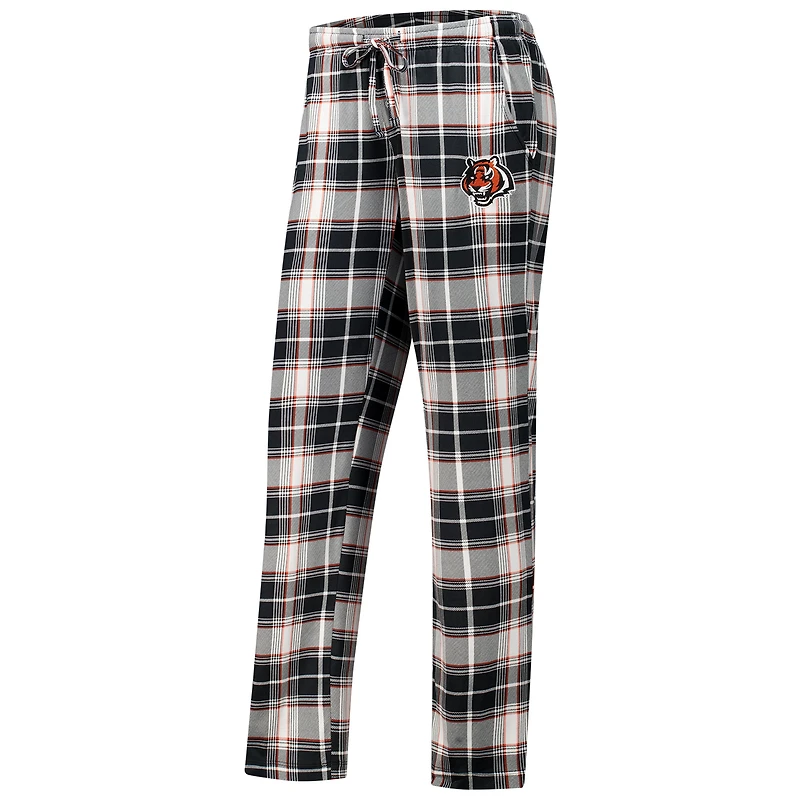 Pantalon en tricot à carreaux Ashford noir/orange Cincinnati Bengals Concepts Sport pour femme