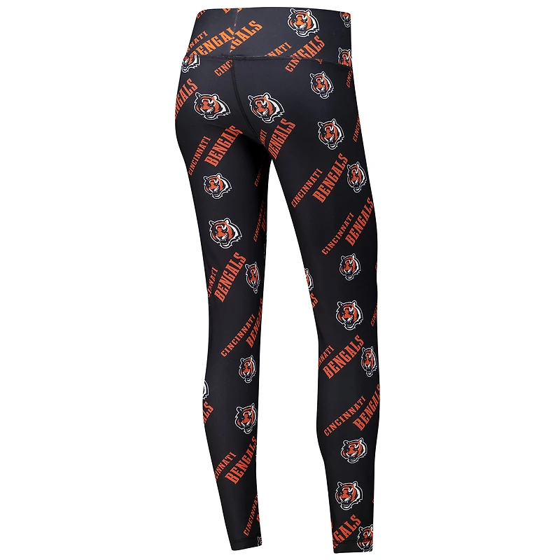 Leggings de nuit en tricot à imprimé intégral Breakthrough Cincinnati Bengals noirs Concepts Sport pour femmes