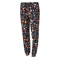 Ensemble de nuit pour femme Concepts Sport Black Cincinnati Bengals avec t-shirt à manches longues et pantalon couleur châtain