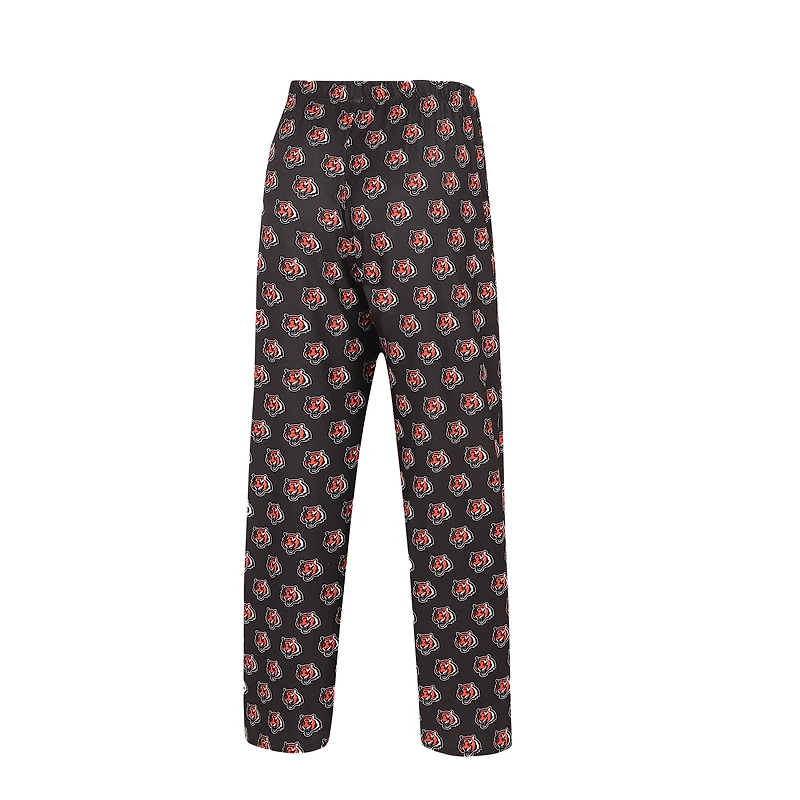 Women's Concepts Sport Black Cincinnati Bengals Gauge Allover Print Sleep Pants