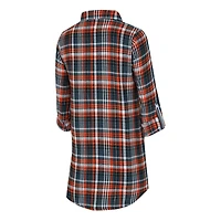 Women's Concepts Sport Black Cincinnati Bengals Laney Plaid Tri-Blend Full-Button Nightshirt