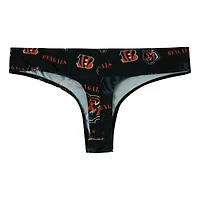 Women's Concepts Sport Black Cincinnati Bengals Mosaic All Over Print Thong