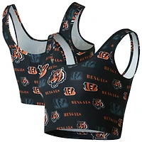Women's Concepts Sport Black Cincinnati Bengals Mosaic Allover Print Bralette