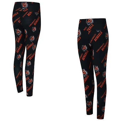 Women's Concepts Sport Black Cincinnati Bengals Mosaic Allover Print Leggings