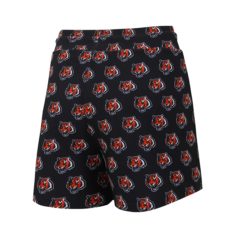 Ensemble de nuit Concepts Sport Cincinnati Bengals Gauge pour femmes, débardeur court et short imprimé sur toute la surface