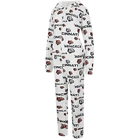 Women's Concepts Sport  Cream Cincinnati Bengals Docket Hoodie Full-Zip Union Suit