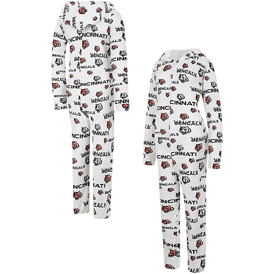 Concepts Sport Crème pour femmes Cincinnati Bengals Docket Sweat à capuche entièrement zippé Union Suit