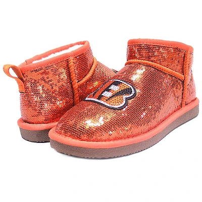 Bottines à paillettes Cuce Orange Cincinnati Bengals pour femmes