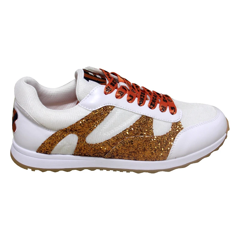 Women's Cuce  White Cincinnati Bengals Glitter Sneakers