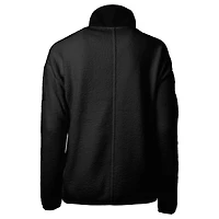 Veste polaire entièrement zippée en sherpa écologique Cascade pour femme Cutter & Buck, noire, avec logo du casque des Bengals de Cincinnati