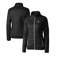 Doudoune isolante entièrement zippée Rainier PrimaLoft Eco pour femme, noire, avec logo du casque des Bengals de Cincinnati, Cutter & Buck