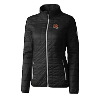 Women's Cutter & Buck  Black Cincinnati Bengals Helmet Logo Rainier PrimaLoft Eco Insulated Full-Zip Puffer Jacket