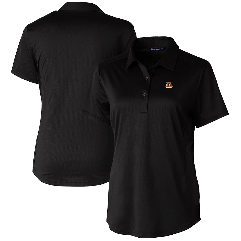 Polo extensible texturé Prospect pour femme Cutter & Buck, noir, des Bengals de Cincinnati