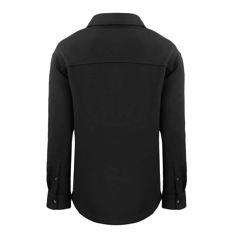 Women's Cutter & Buck Black Cincinnati Bengals Roam Eco Knit Full-Snap Shacket