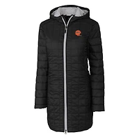 Women's Cutter & Buck Black Cincinnati Bengals Throwback Logo Rainier Primaloft Eco Full-Zip Hoodie Long Coat