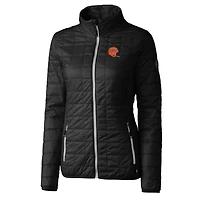 Women's Cutter & Buck Black Cincinnati Bengals Throwback Logo Rainier PrimaLoft Eco Full-Zip Puffer Jacket