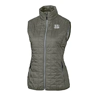Gilet matelassé isolant entièrement zippé Rainier PrimaLoft Eco pour femme, gris chiné, des Bengals de Cincinnati, Cutter & Buck