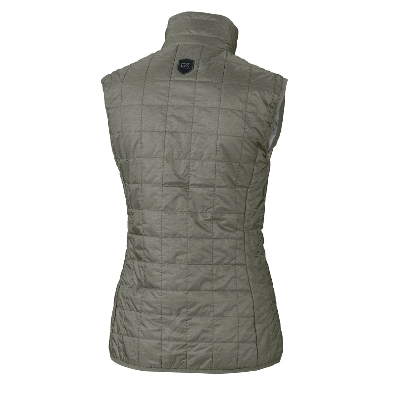 Gilet matelassé isolant entièrement zippé Rainier PrimaLoft Eco pour femme, gris chiné, des Bengals de Cincinnati, Cutter & Buck