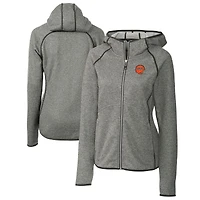 Women's Cutter & Buck Heather Gray Cincinnati Bengals Throwback Logo Mainsail Full-Zip Jacket