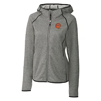 Women's Cutter & Buck Heather Gray Cincinnati Bengals Throwback Logo Mainsail Full-Zip Jacket