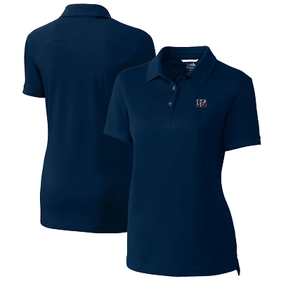Women's Cutter & Buck Navy Cincinnati Bengals Advantage DryTec Tri-Blend Pique Polo
