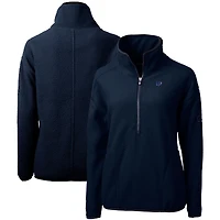 Veste polaire demi-zippée en sherpa écologique Americana Cascade pour femme, bleu marine, Cutter & Buck, Cincinnati Bengals
