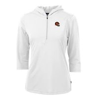 Women's Cutter & Buck  White Cincinnati Bengals Helmet Logo DryTec Virtue Eco Pique Recycled Half-Zip Pullover Hoodie