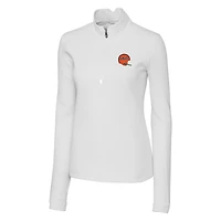 Women's Cutter & Buck White Cincinnati Bengals Throwback Logo Traverse Stretch Quarter-Zip Pullover Top