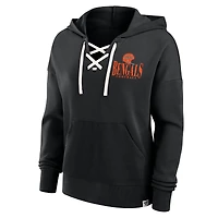 Sweat à capuche lacets pour femme Fanatics Black Cincinnati Bengals Blitz Left