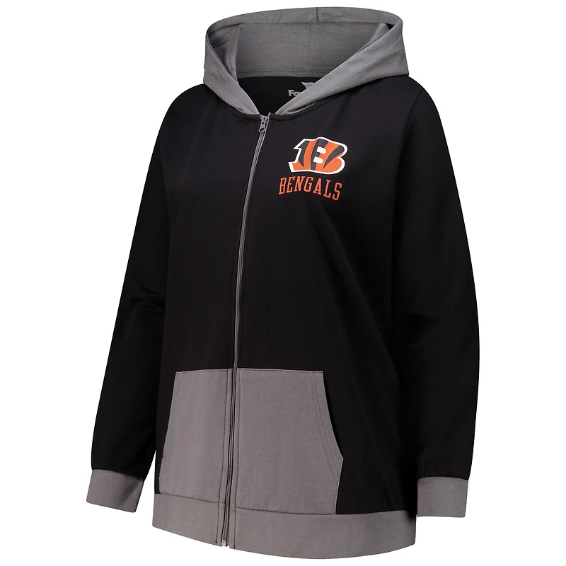 Women's Fanatics  Black Cincinnati Bengals Hit It Full-Zip Hoodie
