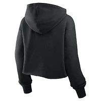 Sweat à capuche court surdimensionné noir Cincinnati Bengals Fanatics pour femme