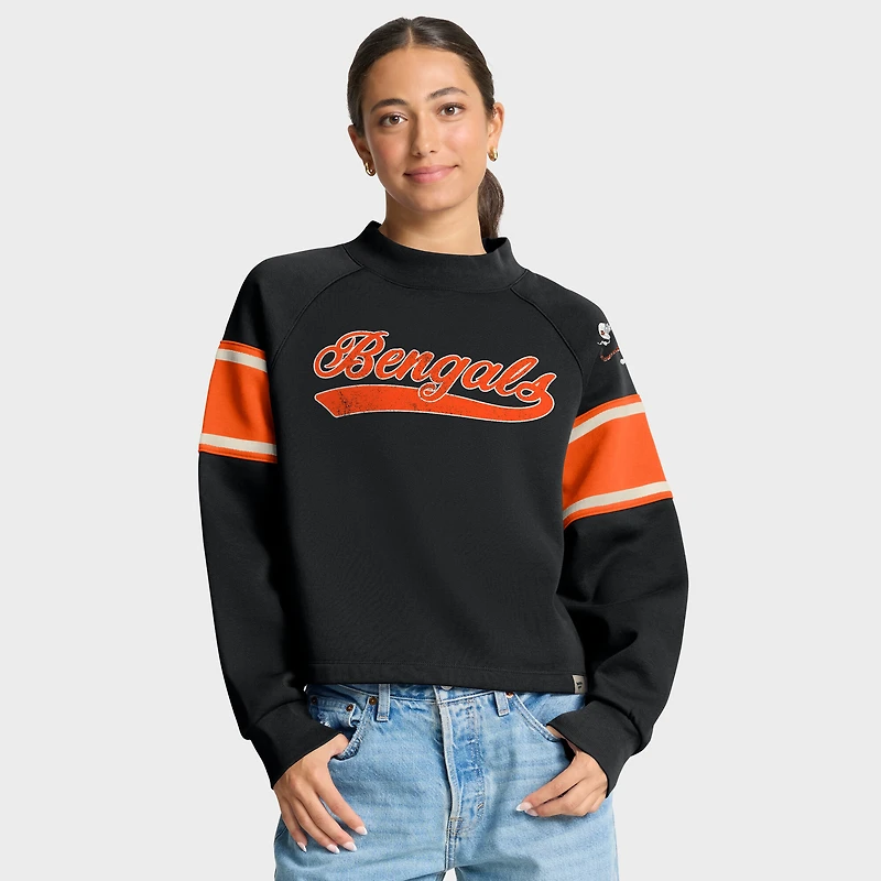 Pull surdimensionné à col montant Fanatics pour femme, noir, des Bengals de Cincinnati