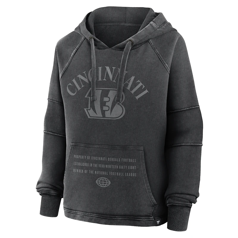 Sweat à capuche surdimensionné noir Cincinnati Bengals Gridiron Fanatics pour femme