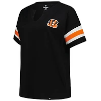 Women's Fanatics Black Cincinnati Bengals Plus Redzone Notch Neck T-Shirt