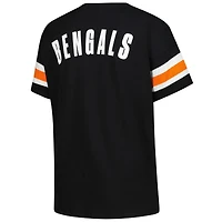 T-shirt noir à col cranté Redzone pour femme, grande taille, motif Fanatics des Bengals de Cincinnati