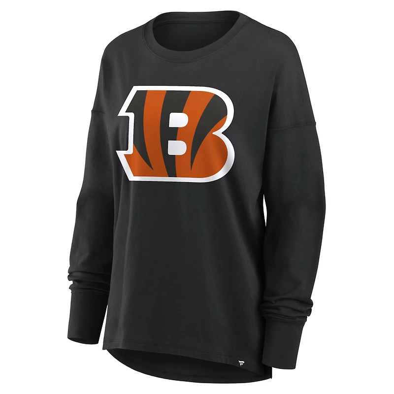 T-shirt à manches longues Fanatics Black Cincinnati Bengals pour femmes, coupe décontractée.