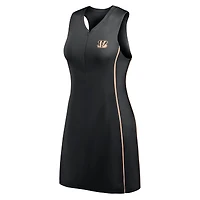 Women's Fanatics Black Cincinnati Bengals Studio Boost Athletic Half-Zip Dress
