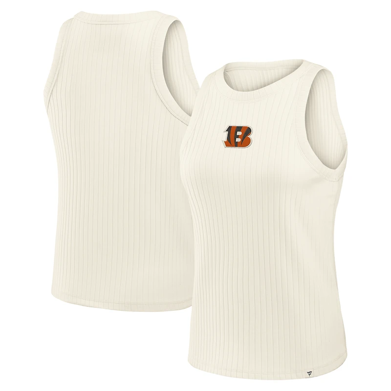 Women's Fanatics Cream Cincinnati Bengals Star Play Tri-Blend Ribbed Tank Top