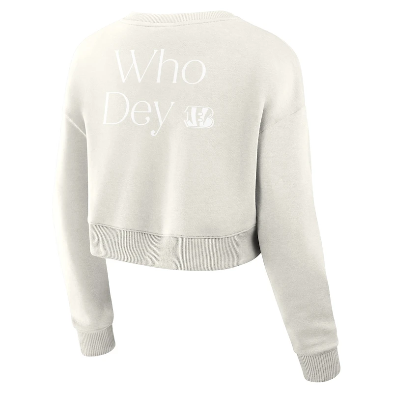 Sweat-shirt court Fanatics Cream Cincinnati Bengals Studio Tri-Blend pour femme