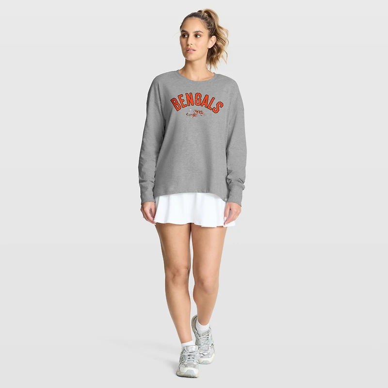 T-shirt à manches longues Fanatics Heather Grey pour femme, motif Hometown Legacy des Bengals de Cincinnati