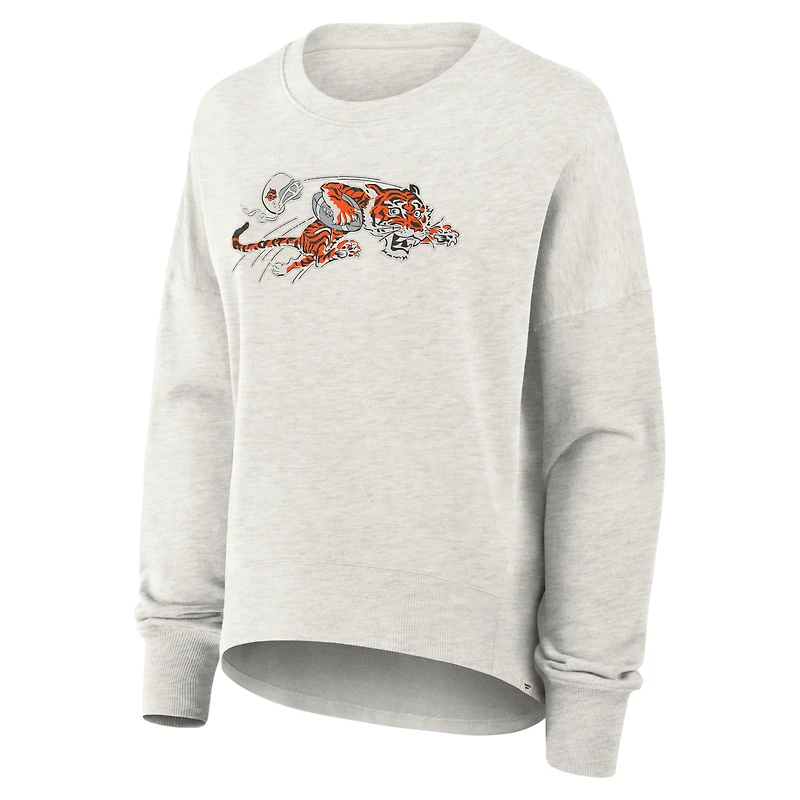 Sweat-shirt surdimensionné Fanatics gris chiné pour femme, motif Hometown, des Bengals de Cincinnati
