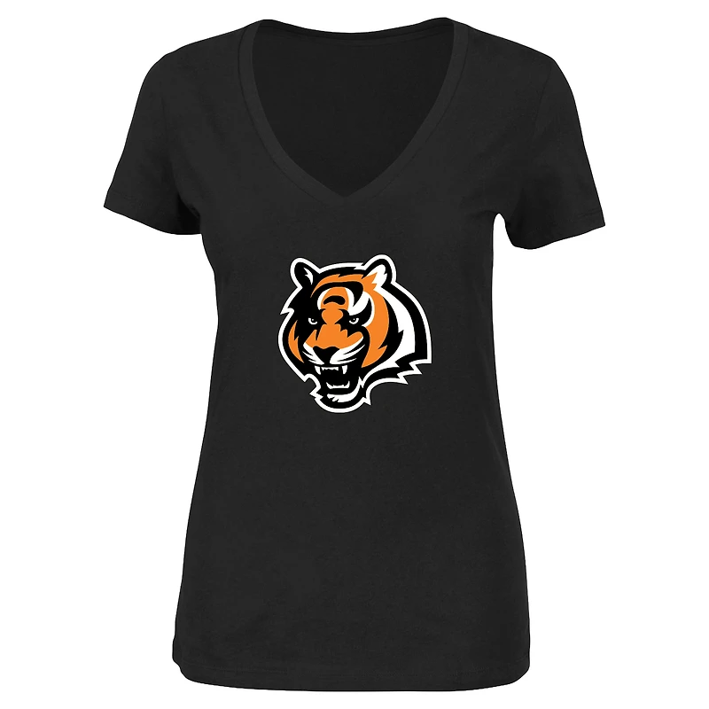 Women's Fanatics Ja'Marr Chase Black Cincinnati Bengals Plus Name & Number V-Neck T-Shirt