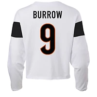 Women's Fanatics Joe Burrow Ash Cincinnati Bengals Plus Name & Number T-Shirt