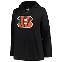 Women's Fanatics Joe Burrow Black Cincinnati Bengals Plus Player Name & Number V-Neck Hoodie